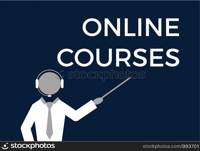 Online courses concept design, Vector illustration EPS 10 graphic. Icon. Internet for learning purposes