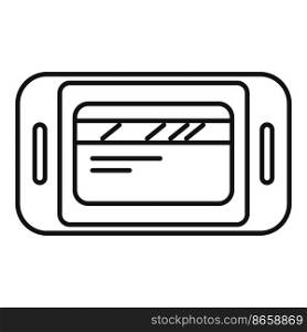 Online credit card icon outline vector. Payment cash. Business pay. Online credit card icon outline vector. Payment cash