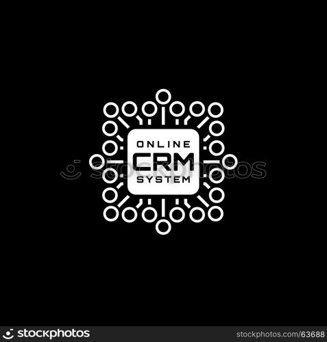 Online CRM System Icon. Flat Design.. Online CRM System Icon. Business and Finance. Isolated Illustration