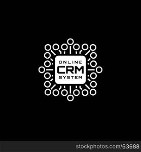 Online CRM System Icon. Flat Design.. Online CRM System Icon. Business and Finance. Isolated Illustration