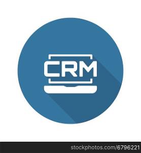 Online CRM System Icon. Flat Design.. Online CRM System Icon. Business and Finance. Isolated Illustration.