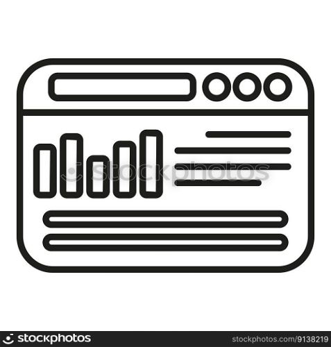 Online data icon outline vector. Business digital. Study marketing. Online data icon outline vector. Business digital