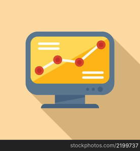 Online data marketing icon flat vector. Media strategy. Email service. Online data marketing icon flat vector. Media strategy