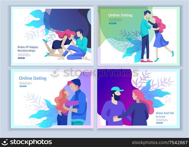 Online dating concept app login page with Funny cartoon characters couple. Modern graphic elements for web banners, web design, printed materials. Flat design vector illustration. Online dating concept app login page with Funny cartoon characters couple. Modern graphic elements for web banners, web design, printed materials.