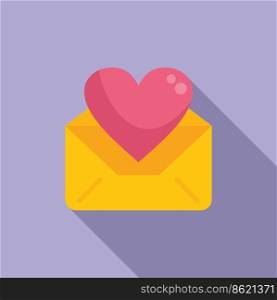 Online dating love mail icon flat vector. Social profile. Girl match. Online dating love mail icon flat vector. Social profile