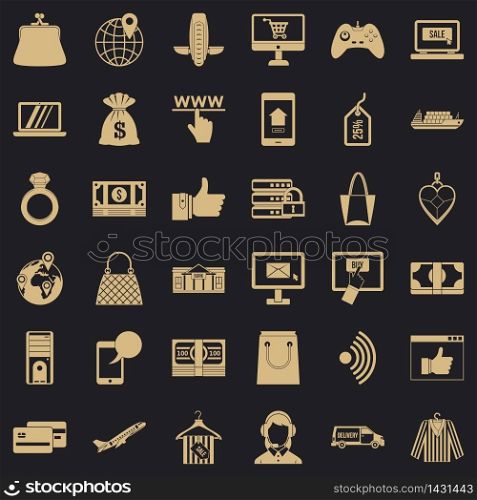 Online dialog icons set. Simple set of 36 online dialog vector icons for web for any design. Online dialog icons set, simple style