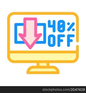 online discounts color icon vector. online discounts sign. isolated symbol illustration. online discounts color icon vector illustration