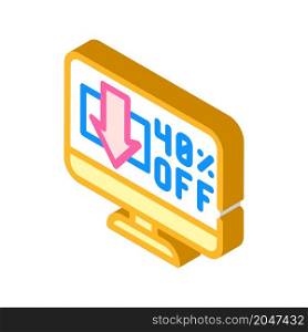 online discounts isometric icon vector. online discounts sign. isolated symbol illustration. online discounts isometric icon vector illustration