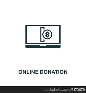 Online Donation icon. Premium style design from crowdfunding collection. UX and UI. Pixel perfect online donation icon. For web design, apps, software, printing usage.. Online Donation icon. Premium style design from crowdfunding icon collection. UI and UX. Pixel perfect online donation icon. For web design, apps, software, print usage.