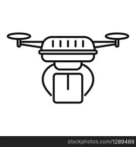 Online drone delivery icon. Outline online drone delivery vector icon for web design isolated on white background. Online drone delivery icon, outline style