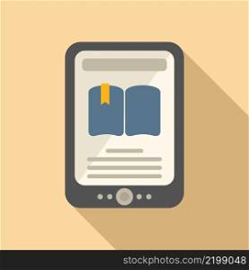 Online ebook icon flat vector. Digital education. School reader. Online ebook icon flat vector. Digital education