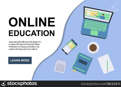 Online education background Royalty Free Vector Image