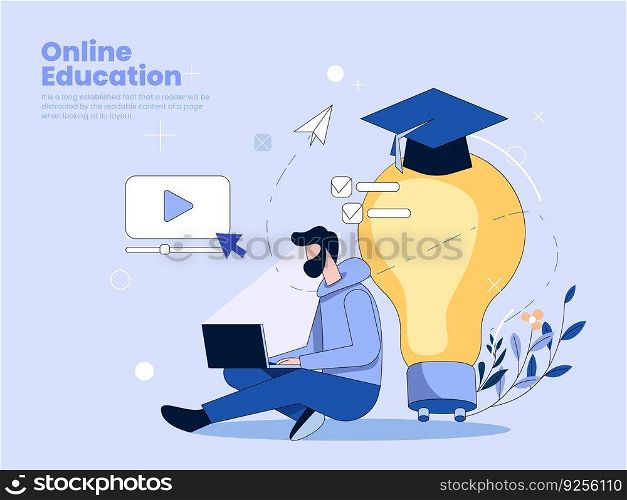 Online education concept Royalty Free Vector Image
