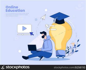 Online education concept Royalty Free Vector Image