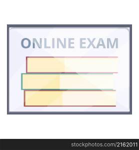 Online education icon cartoon vector. Exam test. Digital form. Online education icon cartoon vector. Exam test