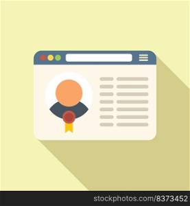 Online education icon flat vector. Study hat. Training master. Online education icon flat vector. Study hat