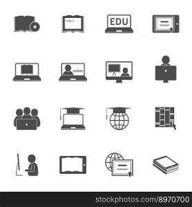 Online education icon set vector image