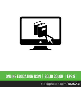 Online Education Icon Template Vector Solid Color