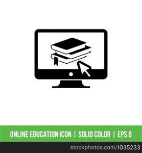 Online Education Icon Template Vector Solid Color