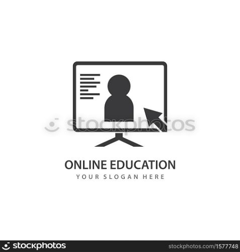 Online education illustration logo vector