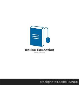 Online education logo vector icon illustration design