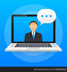 Online education, Video call, Learning tutorial, Internet courses. Vector stock illustration. Online education, Video call, Learning tutorial, Internet courses. Vector stock illustration.