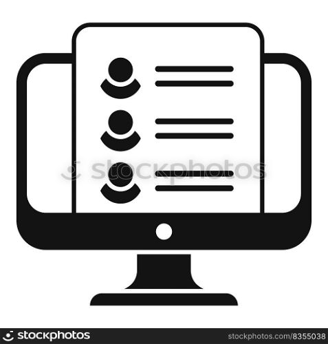 Online employment icon simple vector. Job search. Internet people. Online employment icon simple vector. Job search