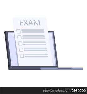 Online exam icon cartoon vector. Computer test. Pc web. Online exam icon cartoon vector. Computer test