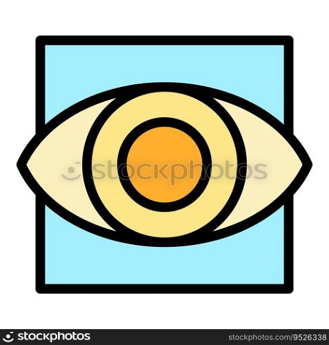 Online eye museum icon outline vector. Culture artwork. Gallery people color flat. Online eye museum icon vector flat