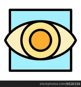 Online eye museum icon outline vector. Culture artwork. Gallery people color flat. Online eye museum icon vector flat