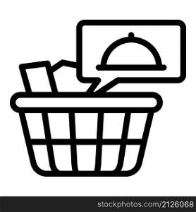 Online food cart icon outline vector. Mobile order. Fast meal. Online food cart icon outline vector. Mobile order