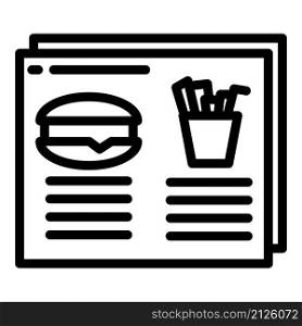 Online food menu icon outline vector. Restaurant payment. Mobile service. Online food menu icon outline vector. Restaurant payment