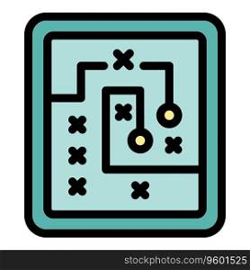 Online game icon outline vector. Chess board. Computer design color flat. Online game icon vector flat