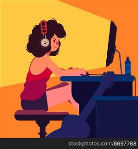 online gaming female woman gamer virtual video game