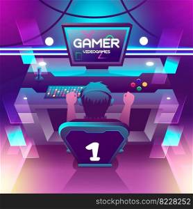 online gaming gamer virtual video game vector illustration