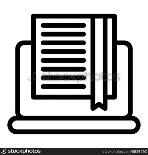 Online graduation book icon outline vector. Digital study. People read. Online graduation book icon outline vector. Digital study
