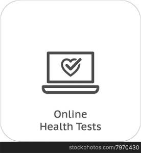 Online Health Tests and Medical Services Icon. Flat Design.