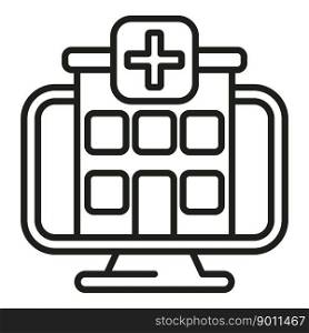 Online hospital icon outline vector. Medical patient. Mobile service. Online hospital icon outline vector. Medical patient