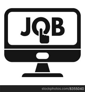 Online job click icon simple vector. Computer search. Career people. Online job click icon simple vector. Computer search