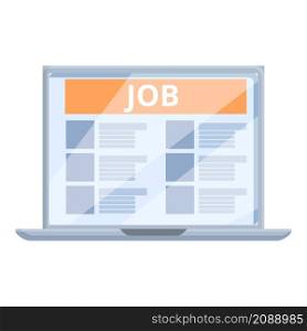 Online job search icon cartoon vector. Career manager. Vacancy interview. Online job search icon cartoon vector. Career manager