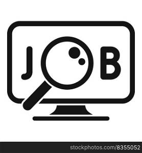 Online job search icon simple vector. Computer interview. Work hire. Online job search icon simple vector. Computer interview