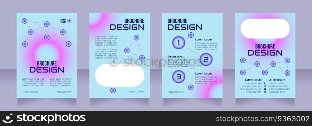 Online learning blank brochure design. Template set with copy space for text. Premade corporate reports collection. Editable 4 paper pages. Bebas Neue, Audiowide, Roboto Light fonts used. Online learning blank brochure design