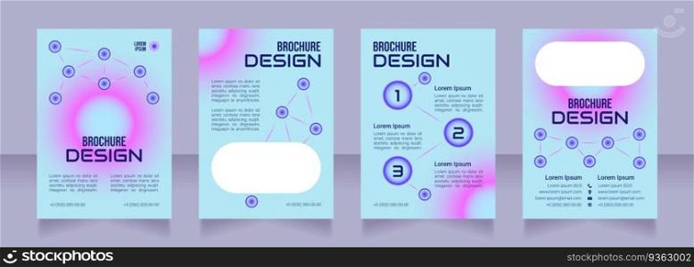 Online learning blank brochure design. Template set with copy space for text. Premade corporate reports collection. Editable 4 paper pages. Bebas Neue, Audiowide, Roboto Light fonts used. Online learning blank brochure design