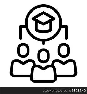 Online learning group icon outline vector. Training system. Business education. Online learning group icon outline vector. Training system