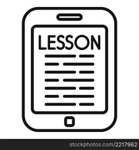 Online lesson icon outline vector. Digital school. Book class. Online lesson icon outline vector. Digital school