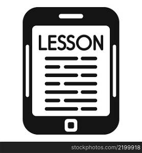 Online lesson icon simple vector. Digital school. Book class. Online lesson icon simple vector. Digital school