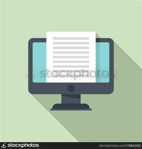 Online library icon. Flat illustration of online library vector icon for web design. Online library icon, flat style