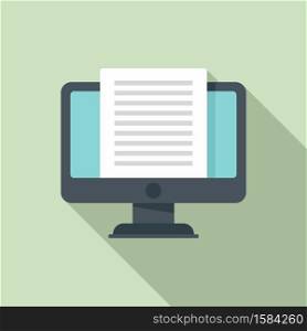 Online library icon. Flat illustration of online library vector icon for web design. Online library icon, flat style