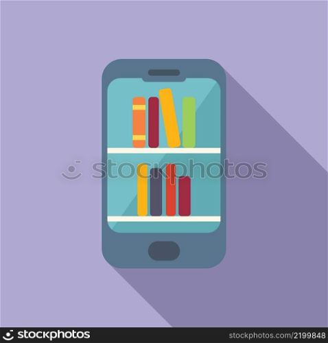 Online library icon flat vector. Training people. Video distance. Online library icon flat vector. Training people