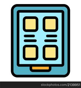 Online library icon. Outline online library vector icon color flat isolated. Online library icon color outline vector
